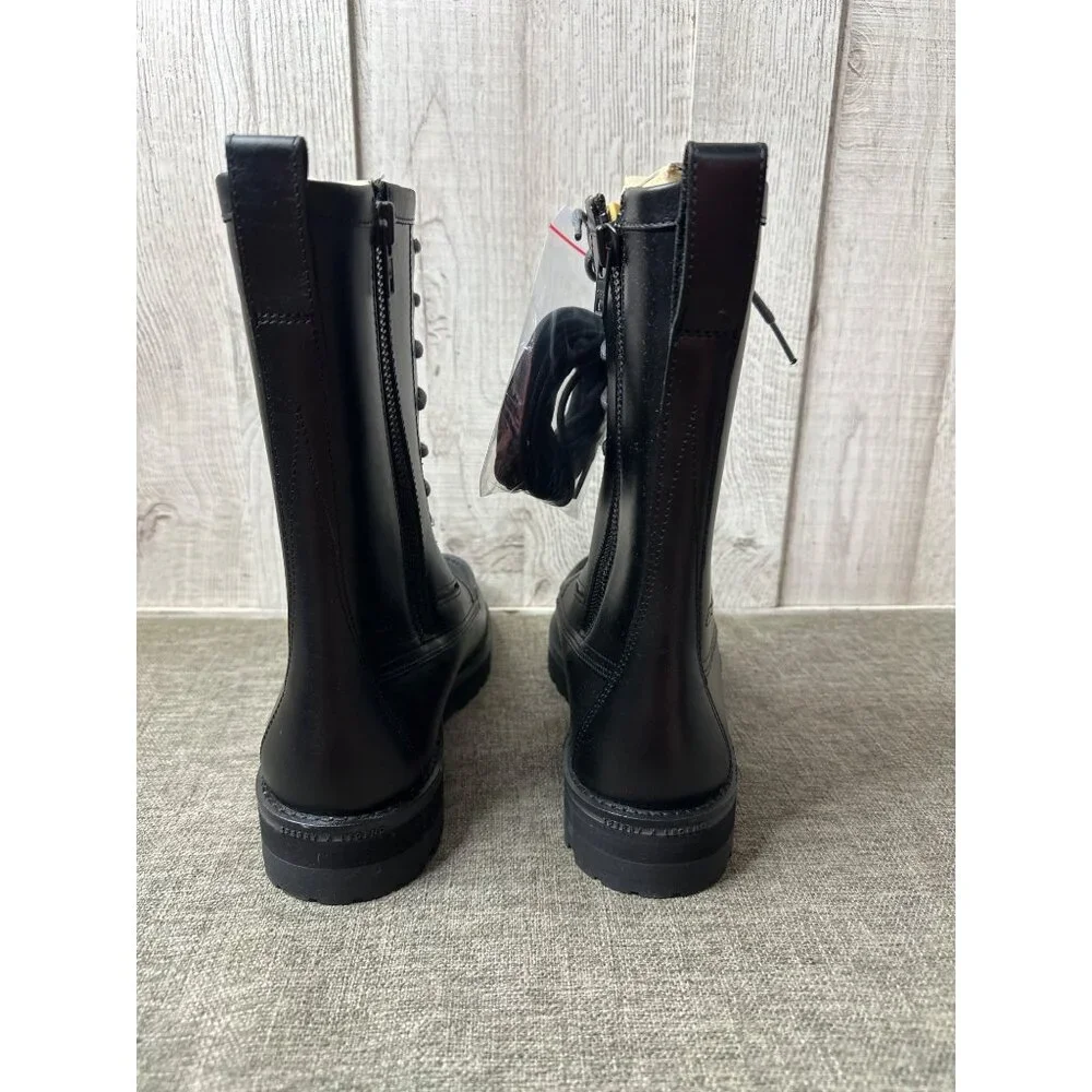 Sperry x John Legend Mens Sz 9 Tall Black Leather Lace-Up Boots w/ Side Zipper